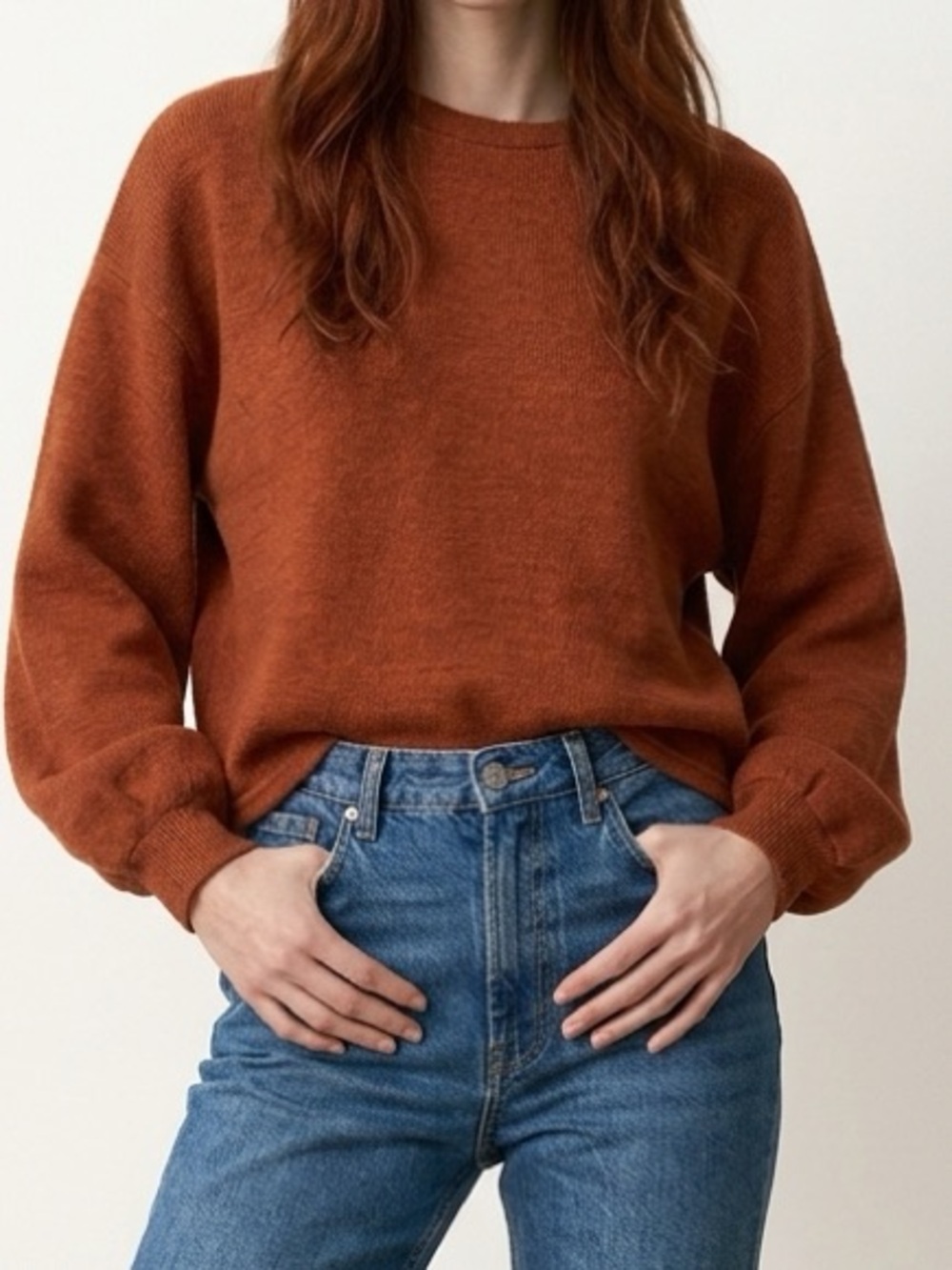 SHEIN Burnt Orange Pullover Sweater